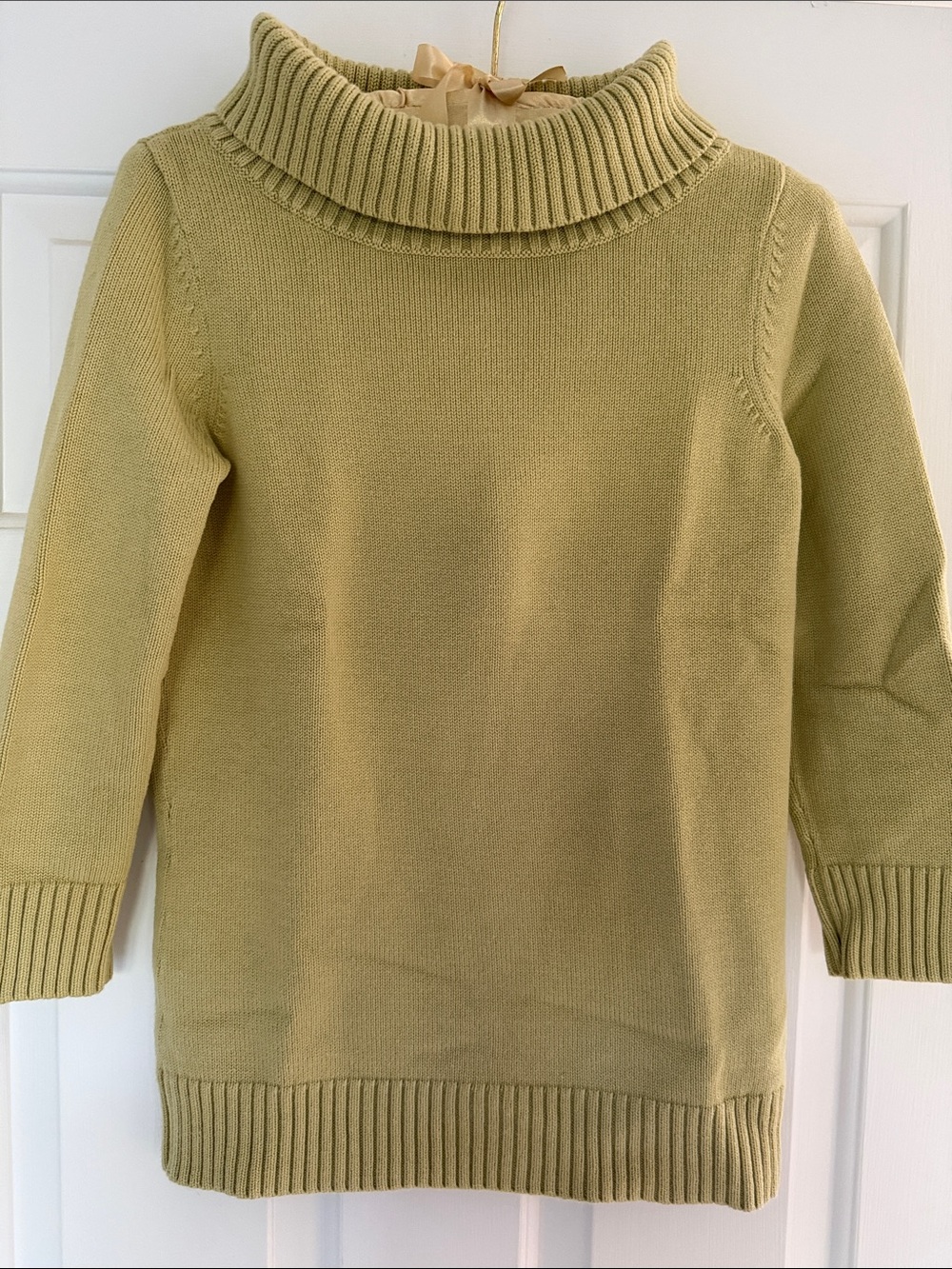 Talbots Women's Creamy Green Ribbed Sweater - XS